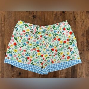Printfresh Pajama Shorts Strawberry Vines Cloud Organic Cotton Women's Size L
